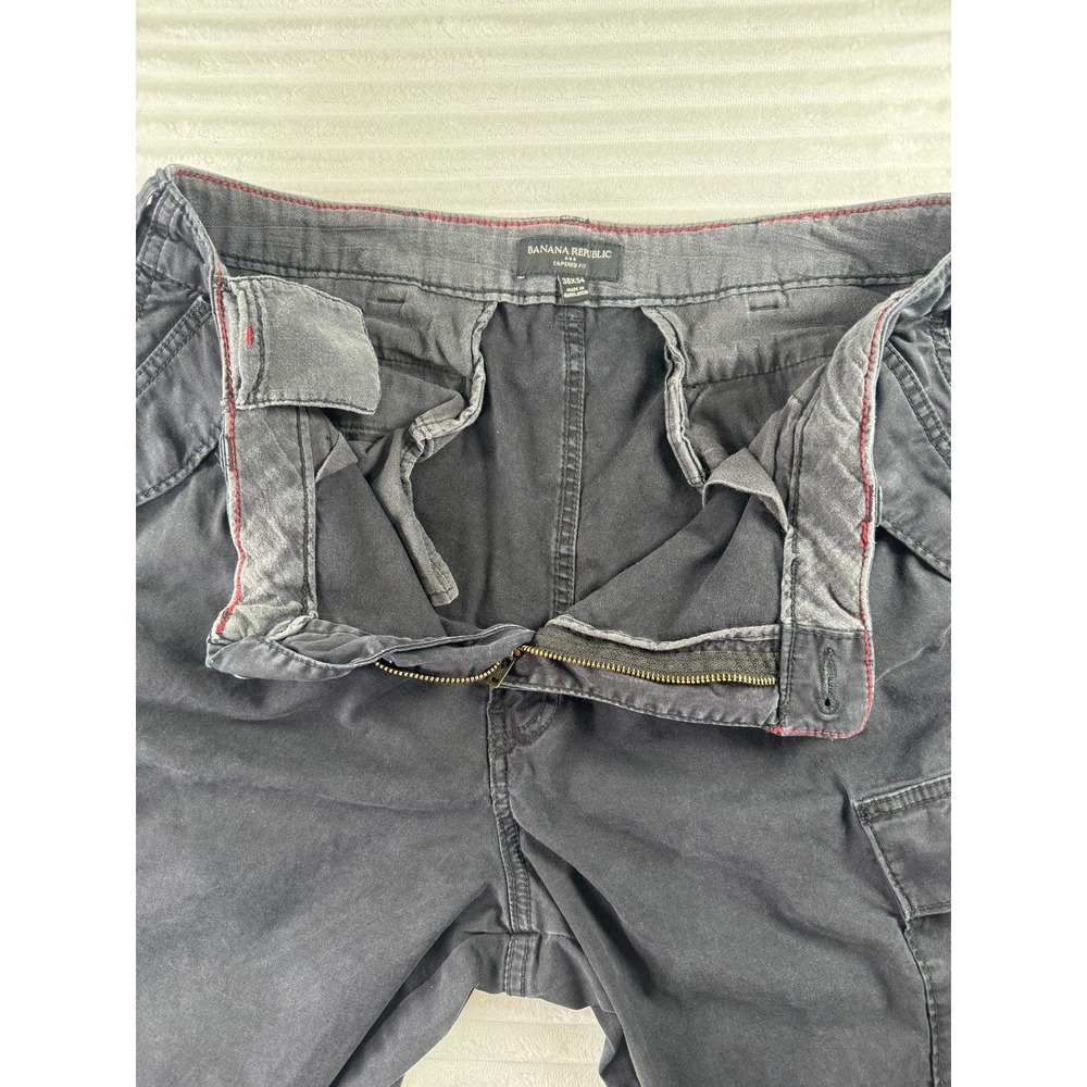 Banana Republic Mens 38x34 Tapered Surplus Cargo Pants Black Stretch - Picture 13 of 16